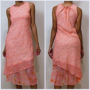 VTG Speechless Pink Floral Chiffon Layered Dress XS